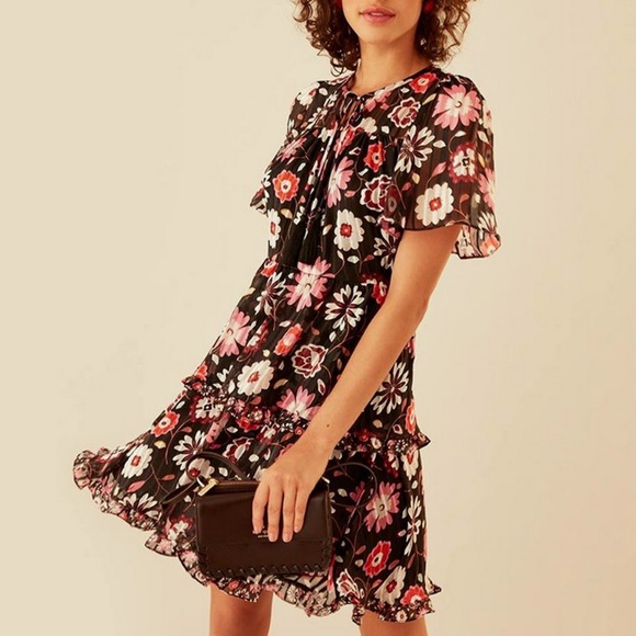NWT Kate Spade Flora A-line Silk Dress - Picture 1 of 8